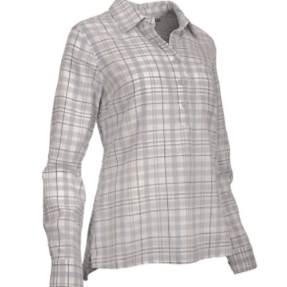 Ridgecut Women's Weekend Popover Peach Blue Plaid-Orange Tunic Size XS